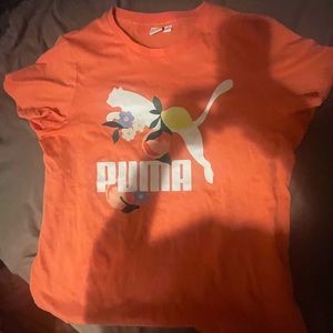 Two Puma Shirt XL One Orange With Flowers and White and Black
